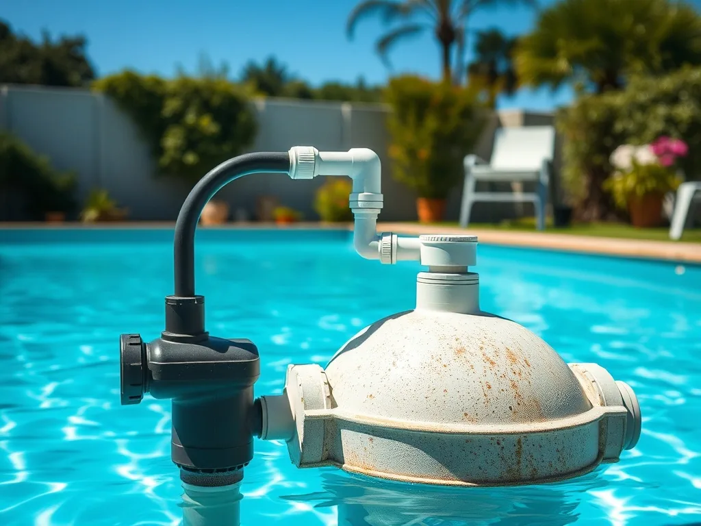 Schéma d’un circuit de filtration de piscine avec électrolyseur au sel et tuyauterie