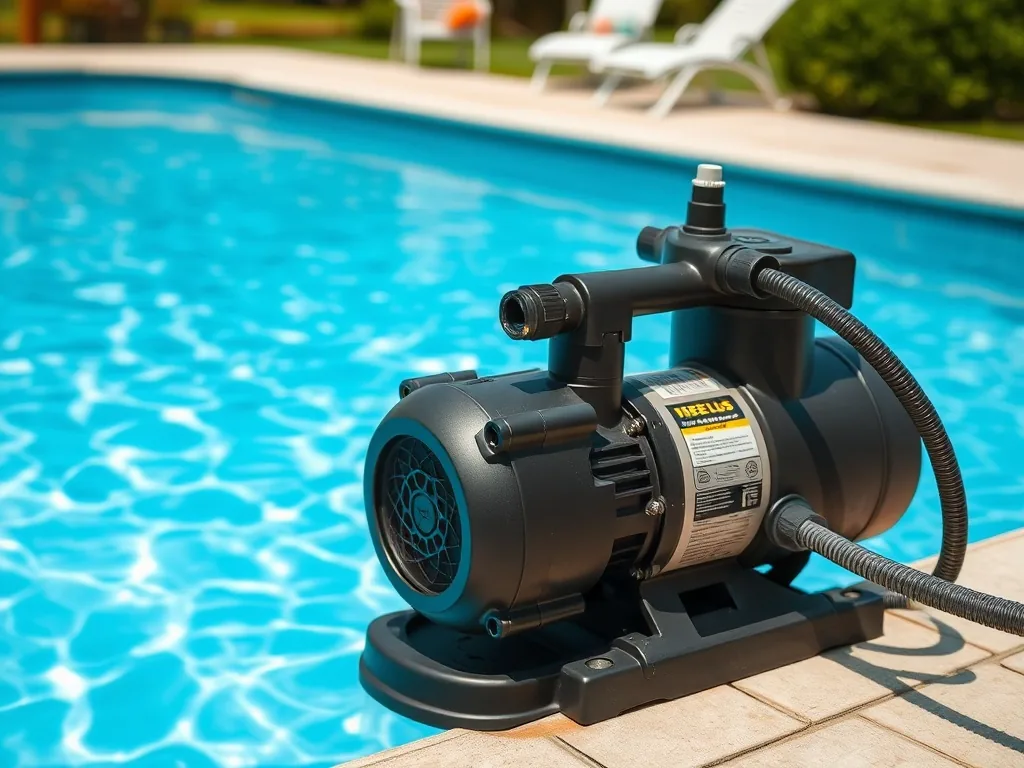 Groupe de filtration de piscine composé d'une pompe et d'un filtre à sable installé dans un local technique