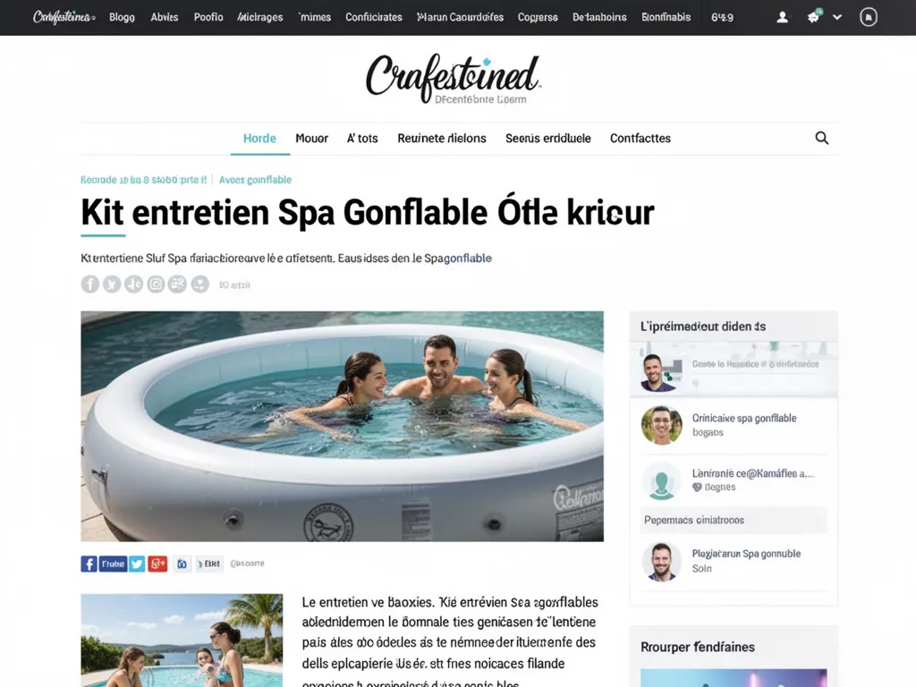 Kit d'entretien pour spa gonflable posé près d'un spa extérieur, avec bandelettes de test et flacons