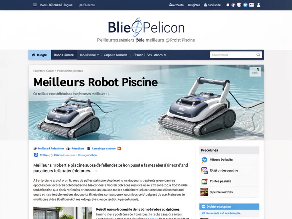 Robot de piscine en cours de nettoyage dans un bassin bleu, près d'une margelle en pierre