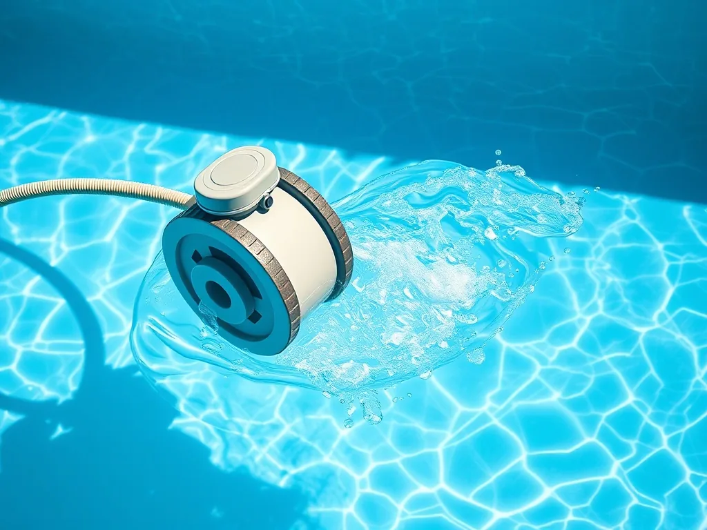 Ligne d'eau d'une piscine nettoyée avec une éponge, montrant un liner bleu propre avant et après nettoyage