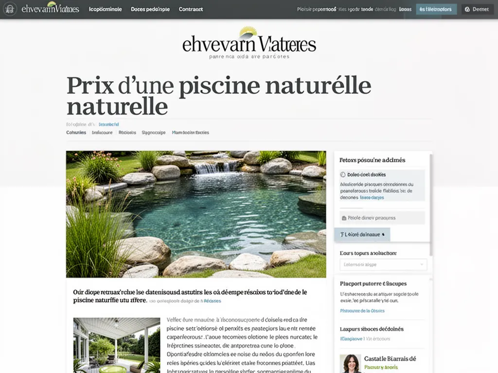 Piscine naturelle avec zone de baignade et bassin de filtration végétalisé dans un jardin