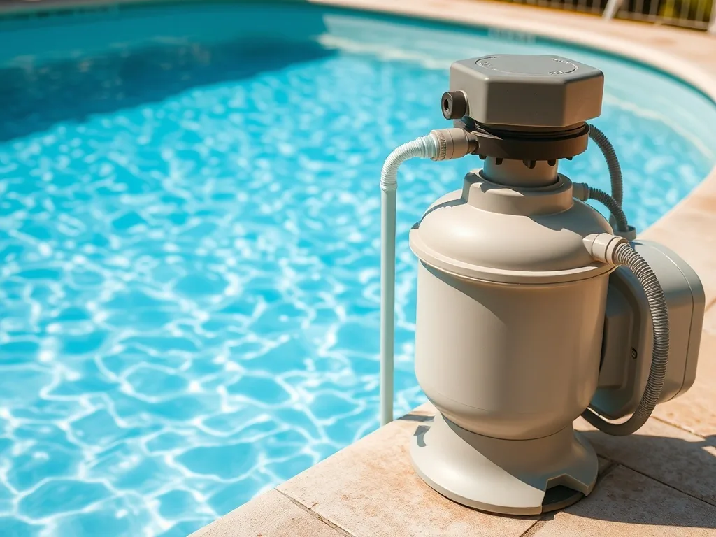 Gros plan sur du sable de filtration pour piscine tamisé, granulométrie visible
